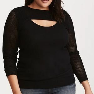 Torrid - MIXED STITCH PEEKABOO NECK SWEATER